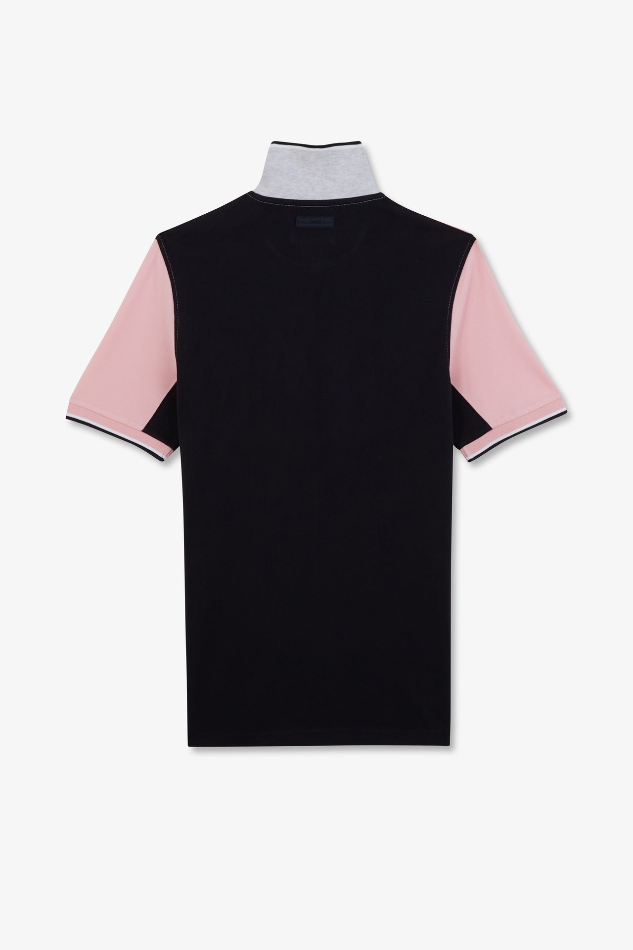Polo colorblock rose à manches courtes