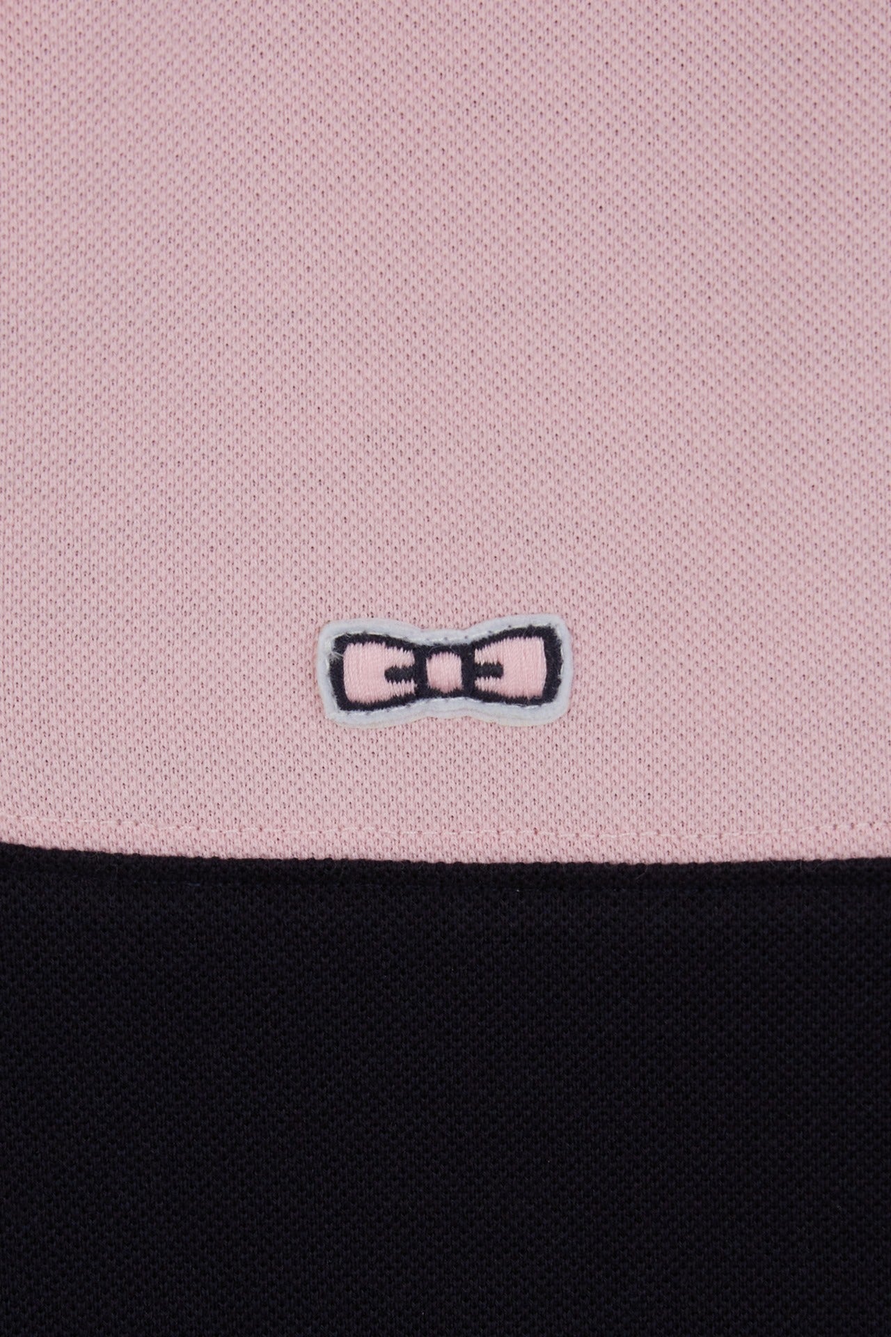 Polo colorblock rose à manches courtes