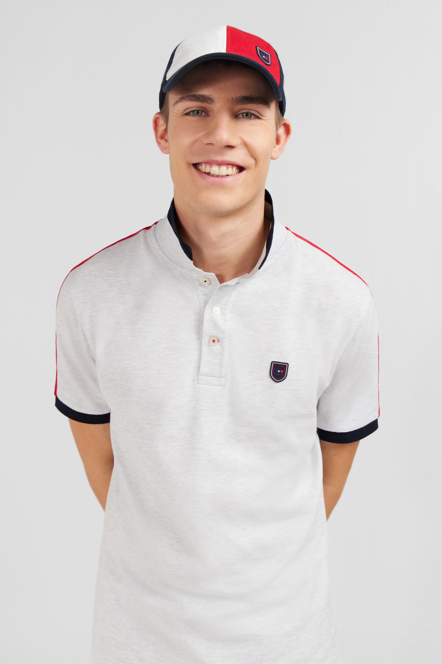 Polo gris chiné manches courtes