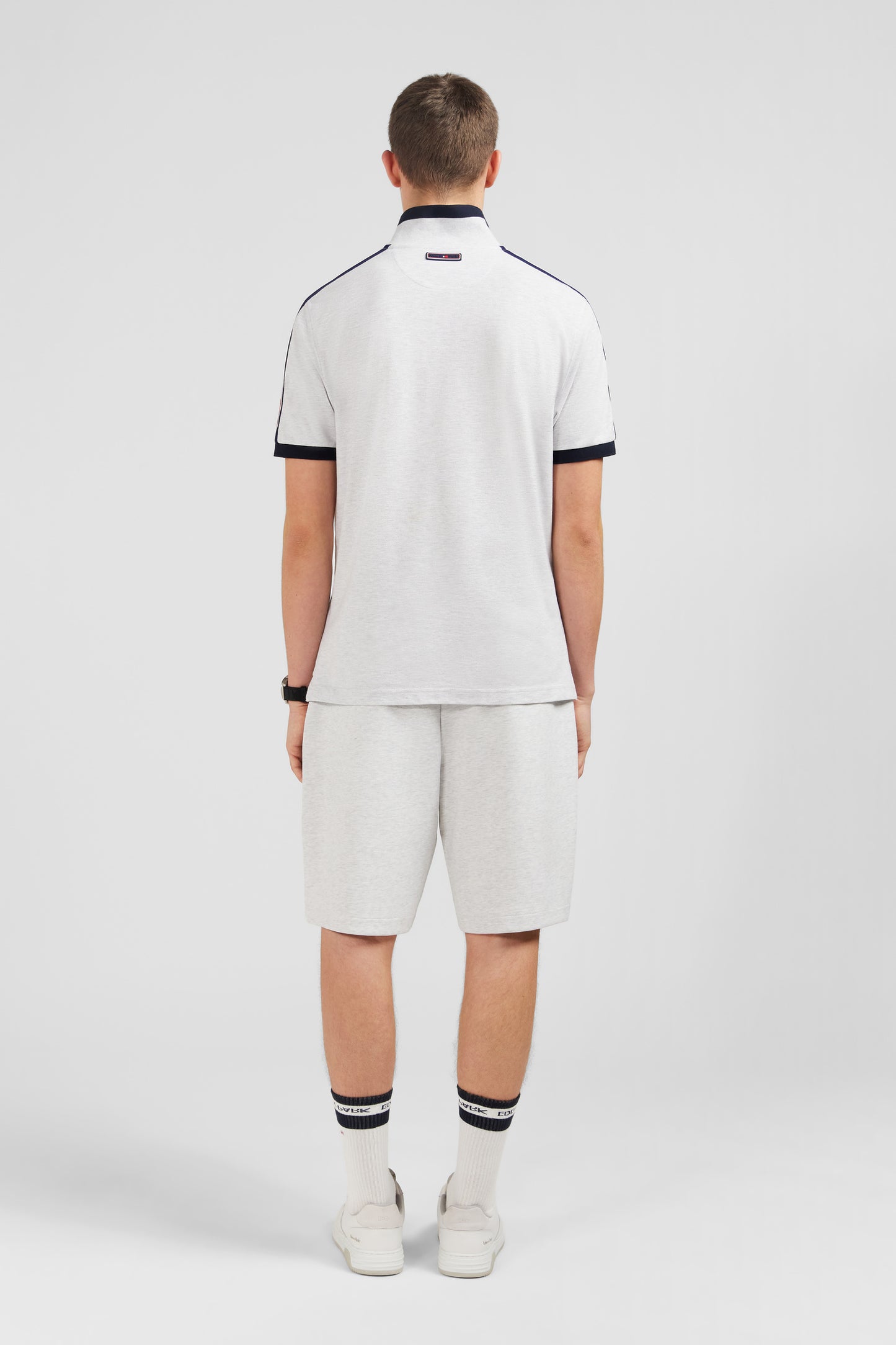 Polo gris chiné manches courtes