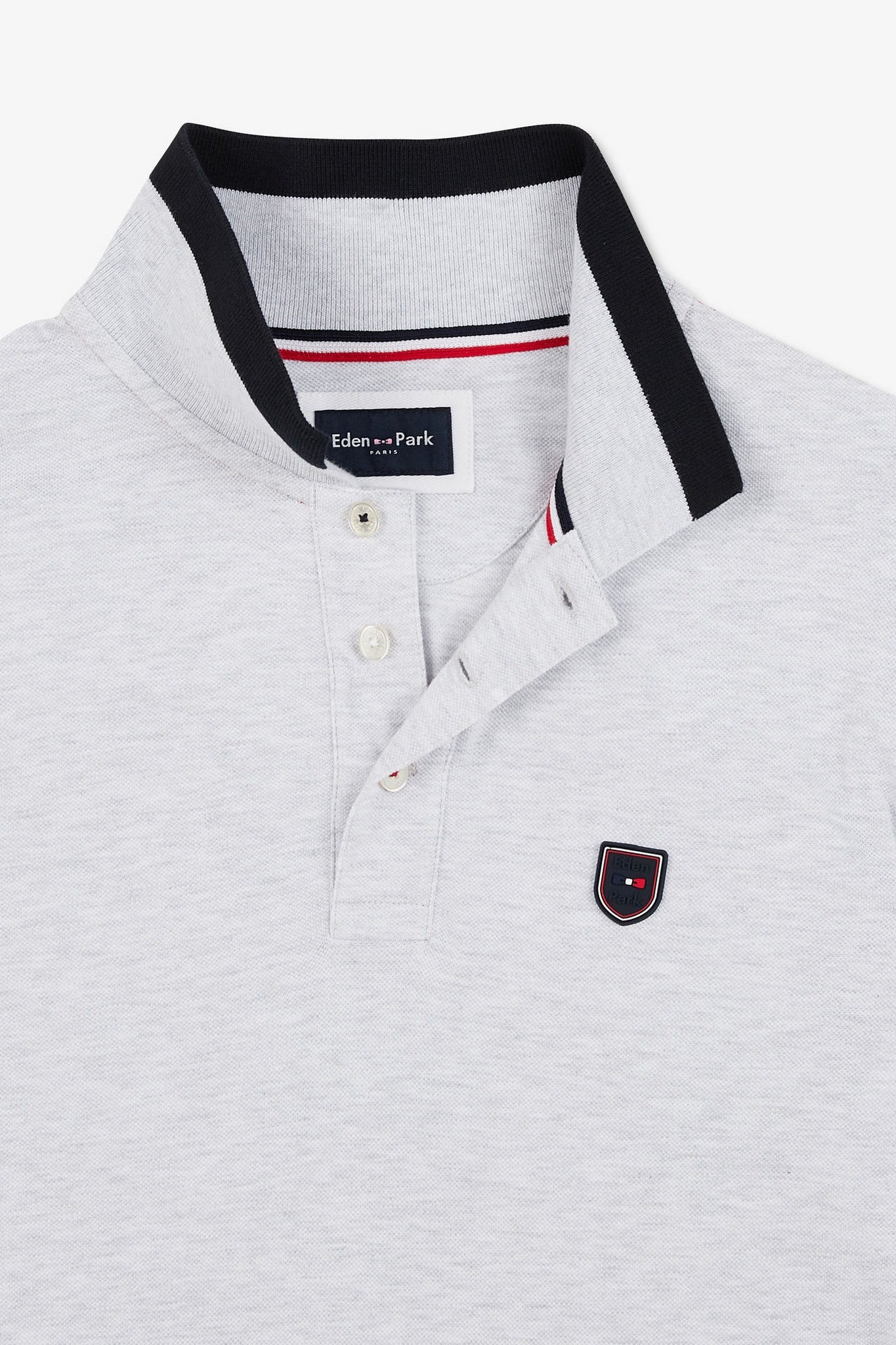 Polo gris chiné manches courtes