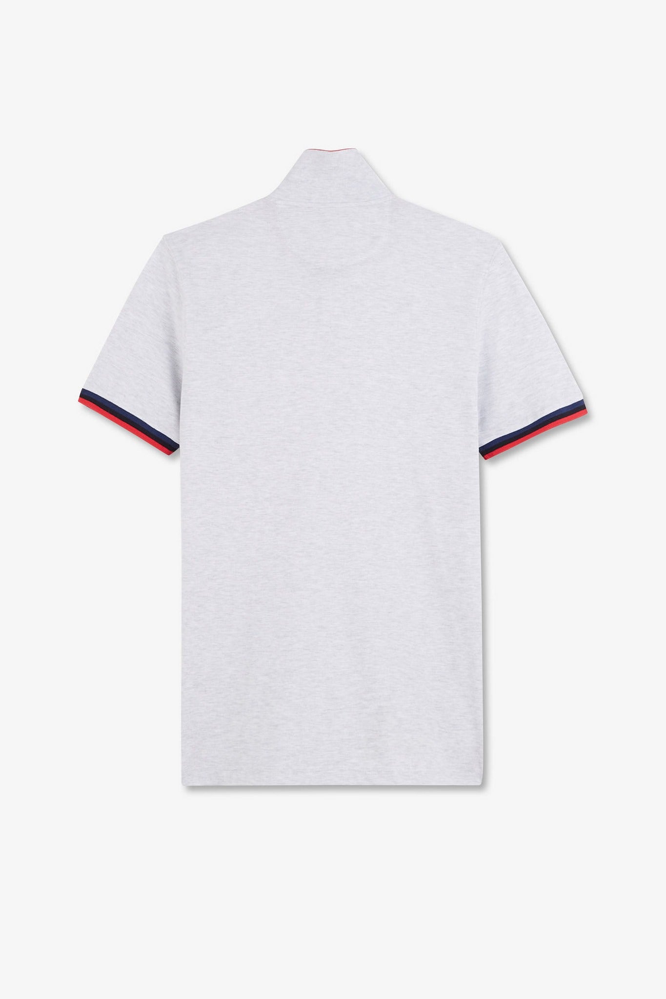 Polo gris à détails tricolores
