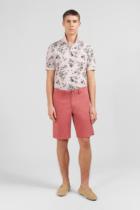 Polo rose imprimé exclusif fleuri - Image 1