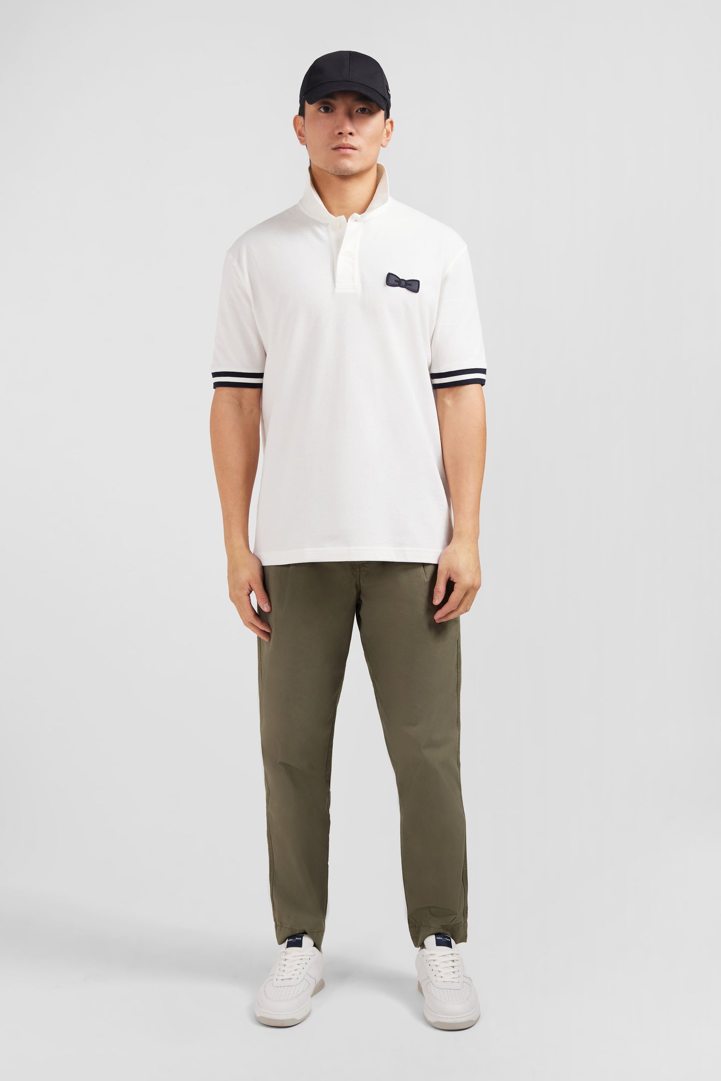 White short-sleeved polo shirt