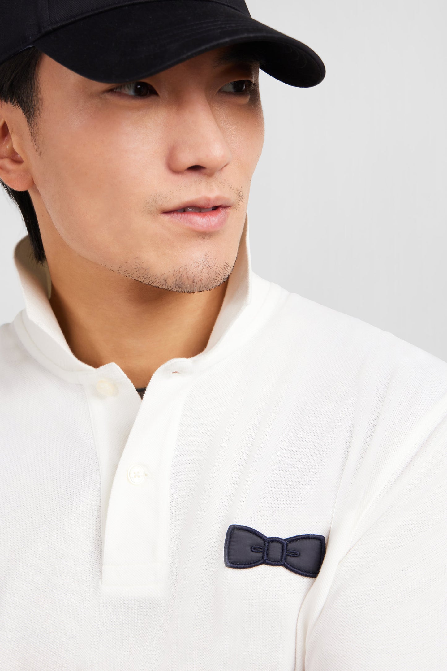 White short-sleeved polo shirt