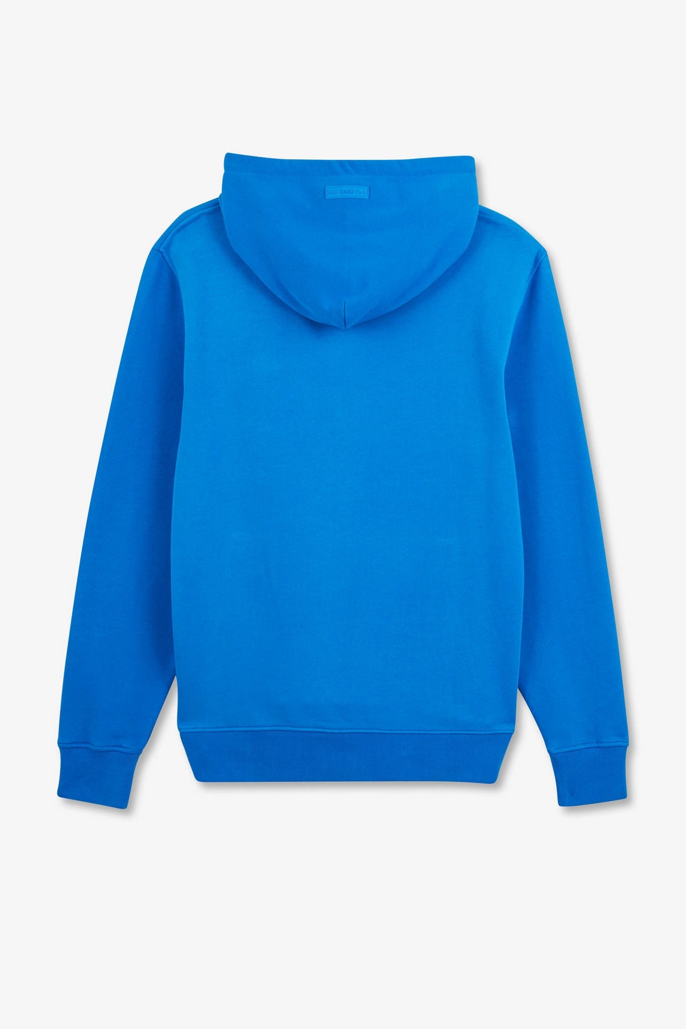 Sweat bleu uni à capuche