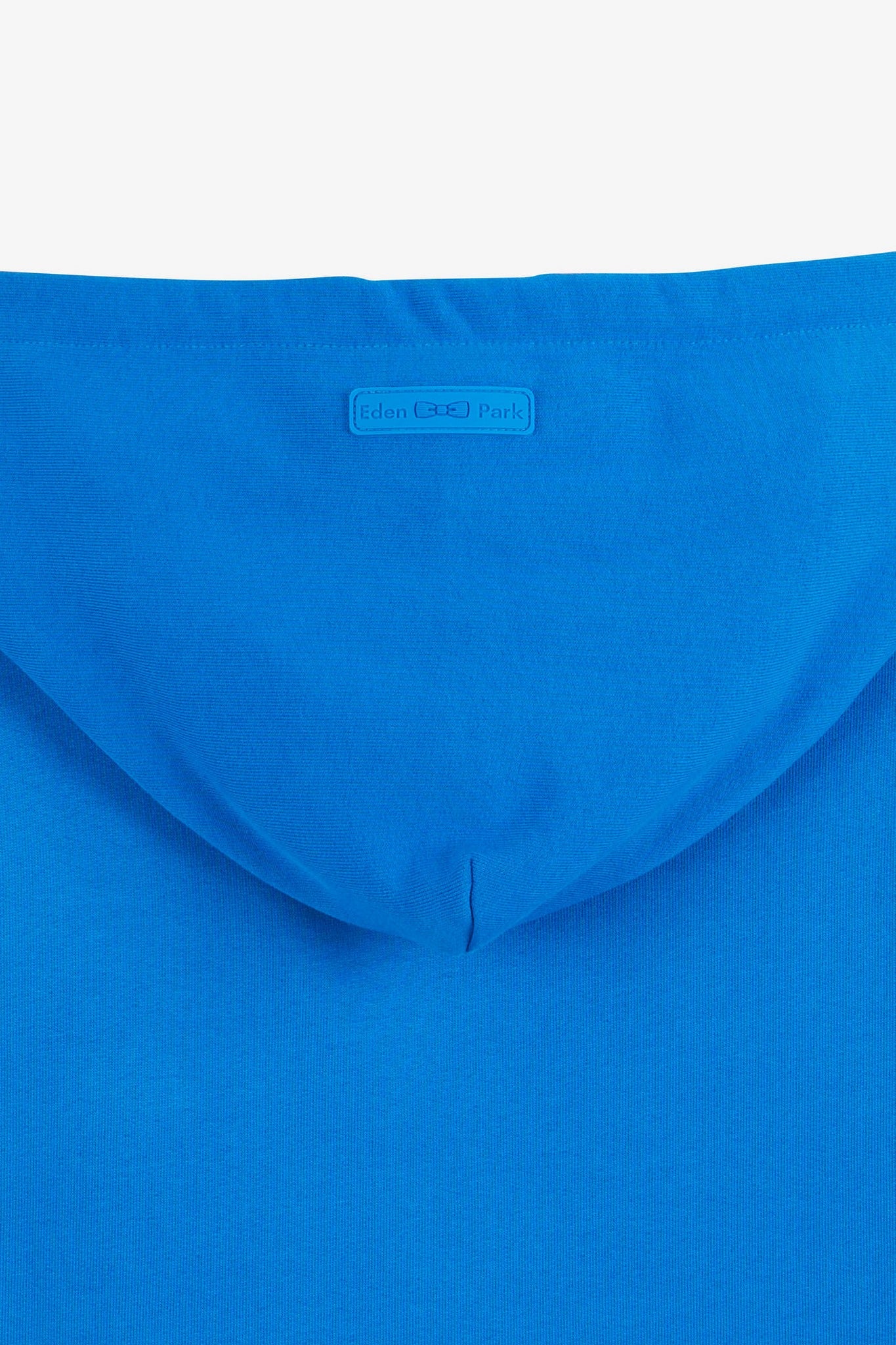 Sweat bleu uni à capuche