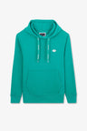 Sweat vert uni à capuche