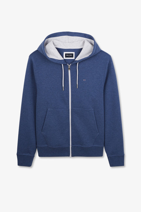 Sweat zippé bleu à capuche - Image 2
