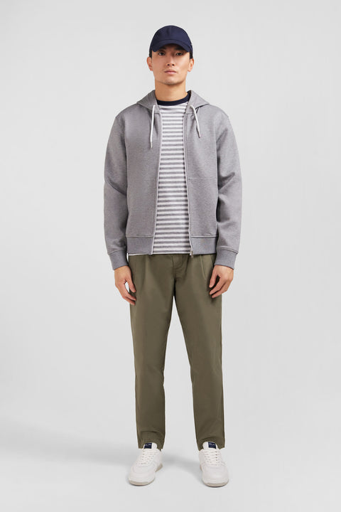 Sweat zippé à capuche gris foncé - Image 1