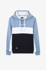 Sweat bleu colorblock à capuche