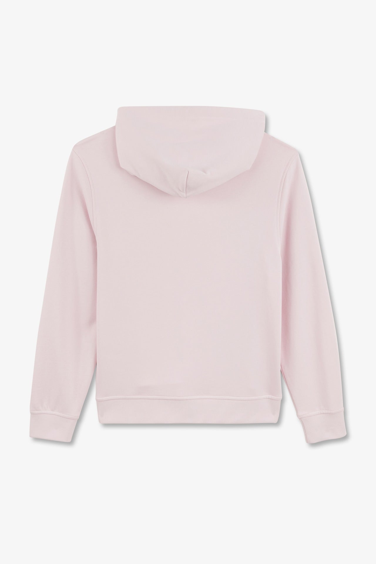 Pink fleece zipped hoodie with bow tie embroidery