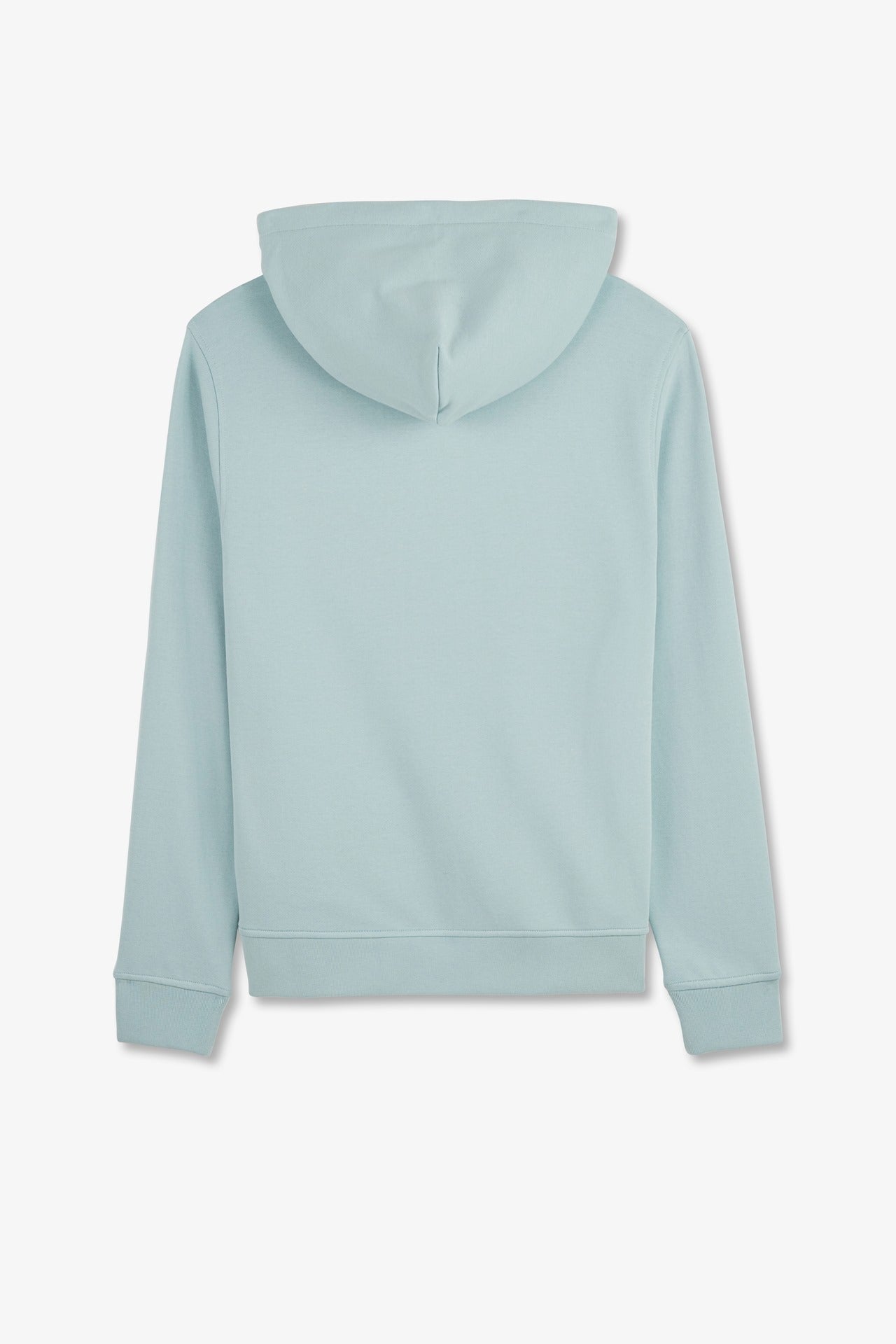Green fleece zipped hoodie with bow tie embroidery