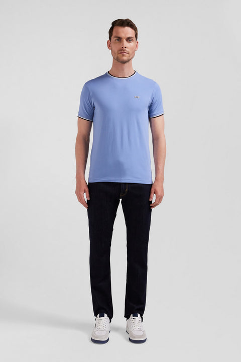 Plain blue short-sleeved T-shirt - Image 1
