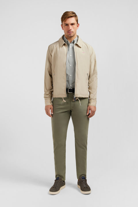 Blouson zippé à col classique beige - Image 1