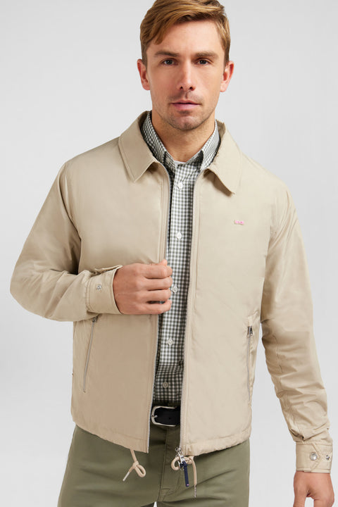 Blouson zippé à col classique beige - Image 3