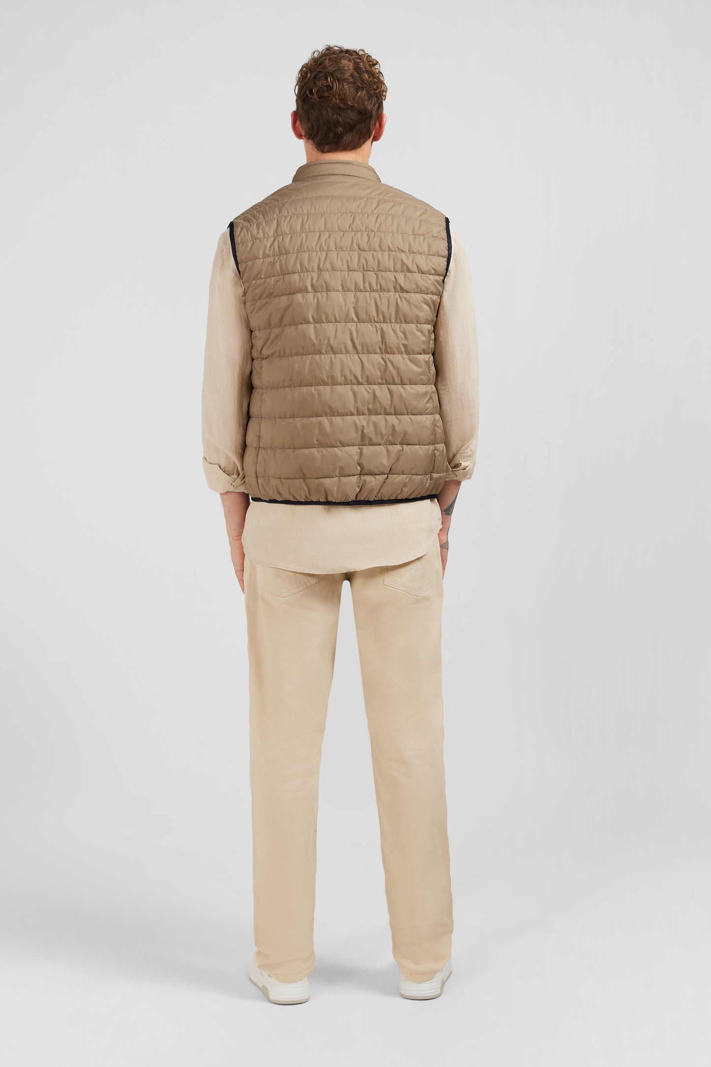 Doudoune beige sans manches