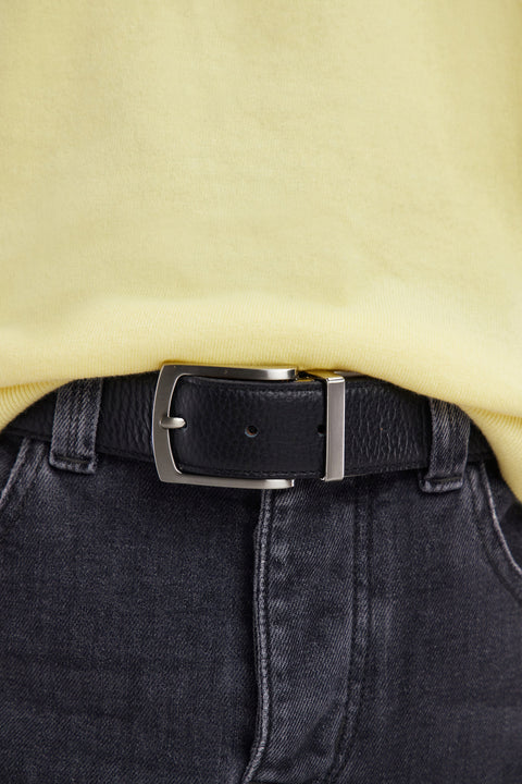 Reversible black and brown smooth leather belt - Image 2