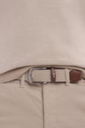 Beige plain rubber elastic belt