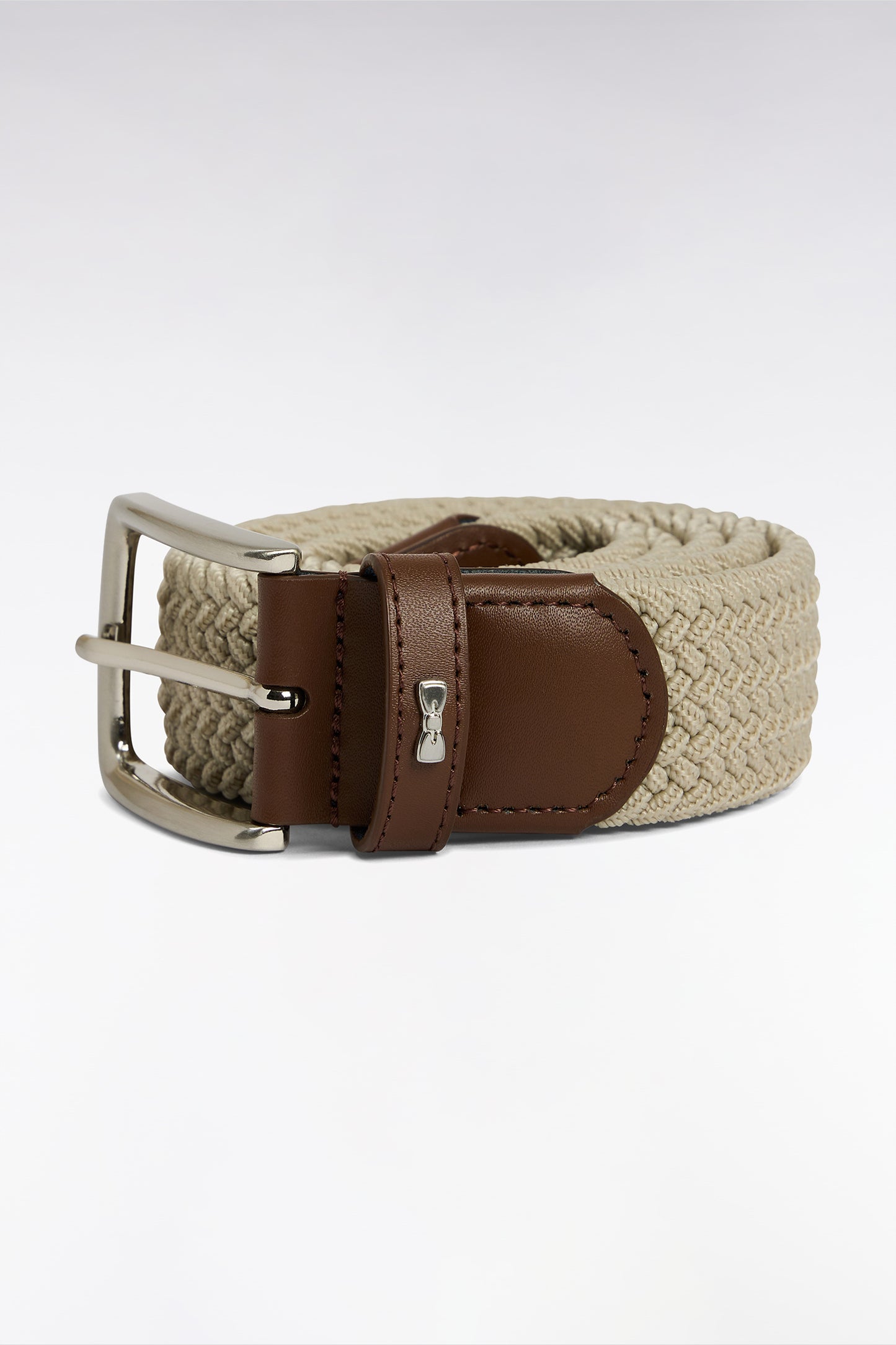 Beige plain rubber elastic belt