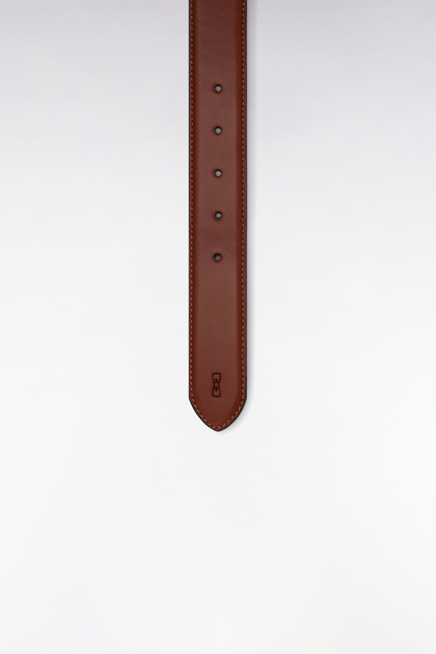 Brown smooth leather belt with double loops