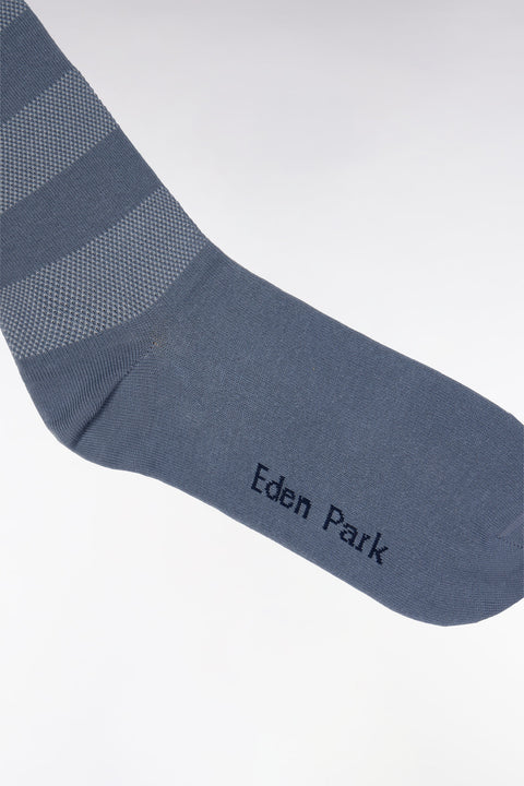 Chaussettes cerclées en coton stretch mélangé grises - Image 2