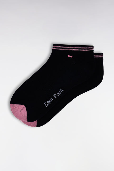 Low-cut socks in navy stretch cotton blend - Image 1