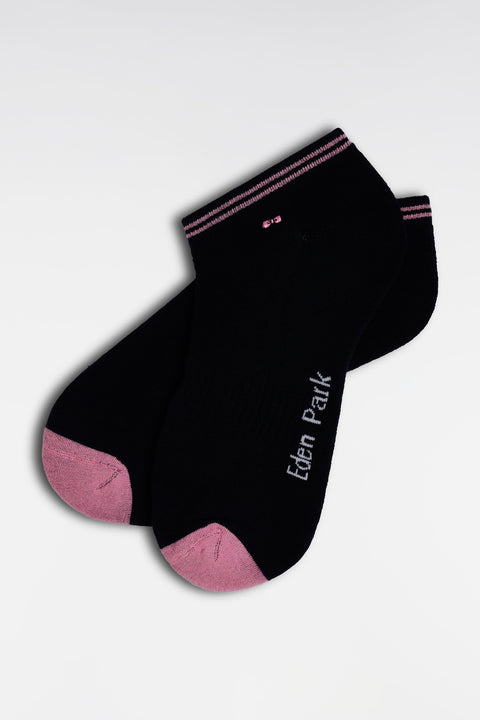 Low-cut socks in navy stretch cotton blend - Image 2