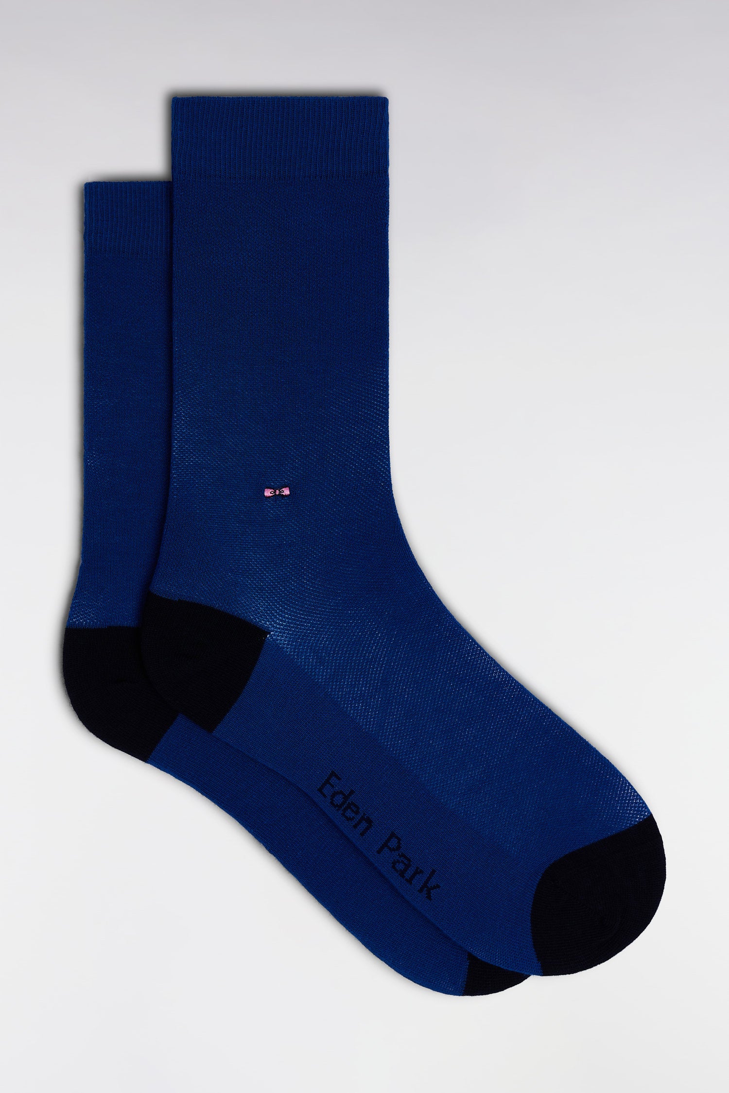 Chaussettes unies en coton stretch mélangé bleues