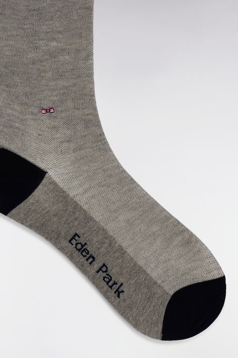 Plain grey stretch cotton-blend socks - Image 2