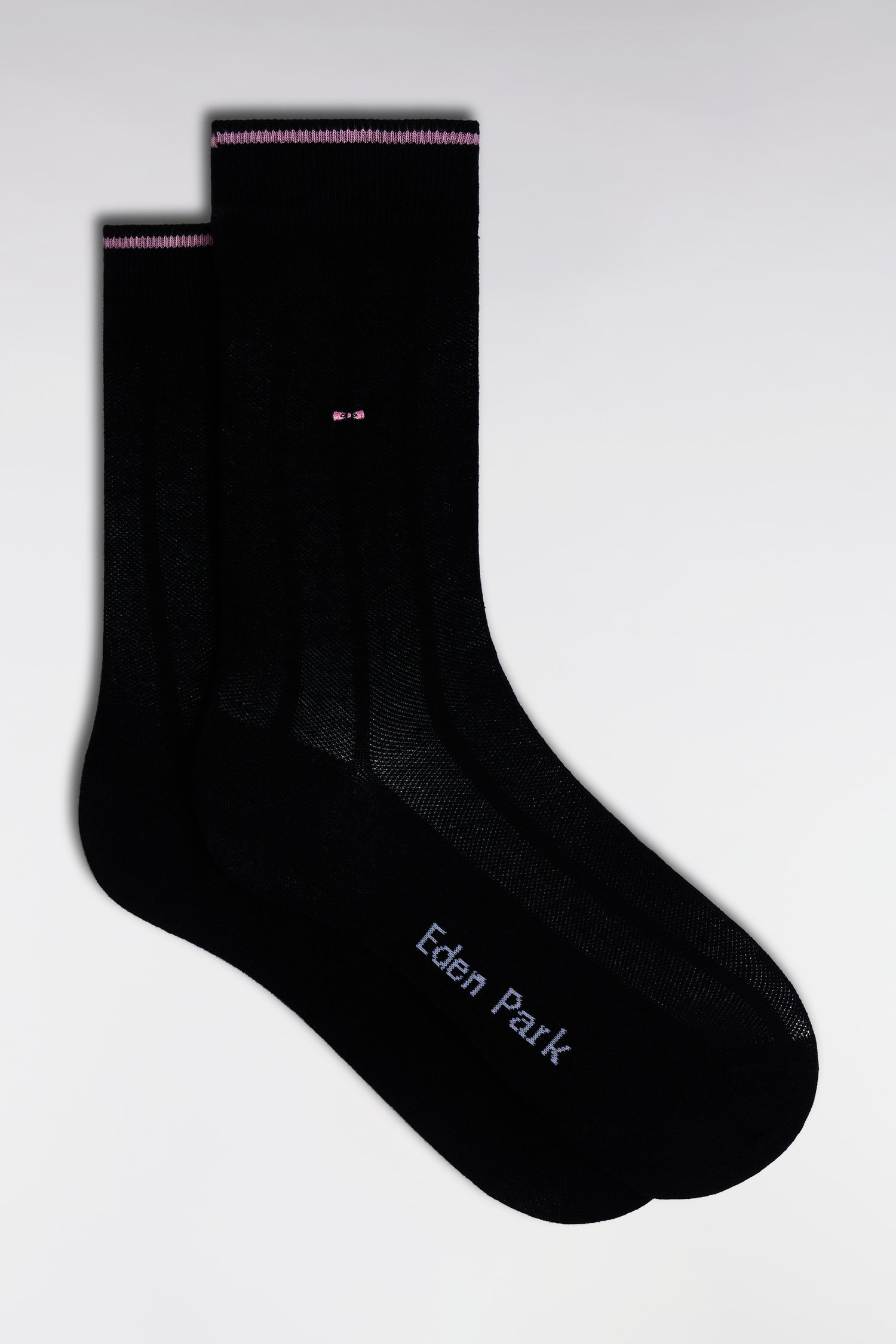 Chaussettes en coton stretch mélangé rayures verticales noires