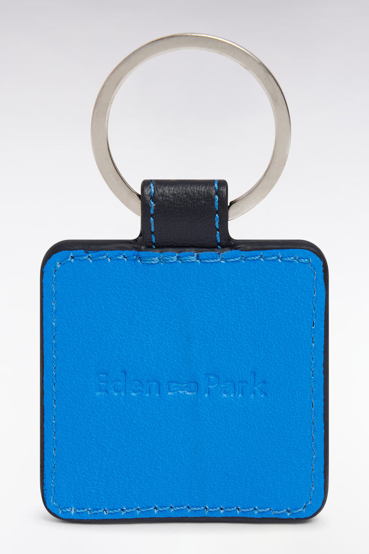 Porte-clefs en cuir bleu