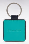 Green leather keychain