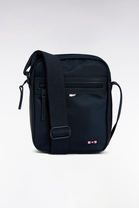 Sac besace toile et cuir marine - Image 1