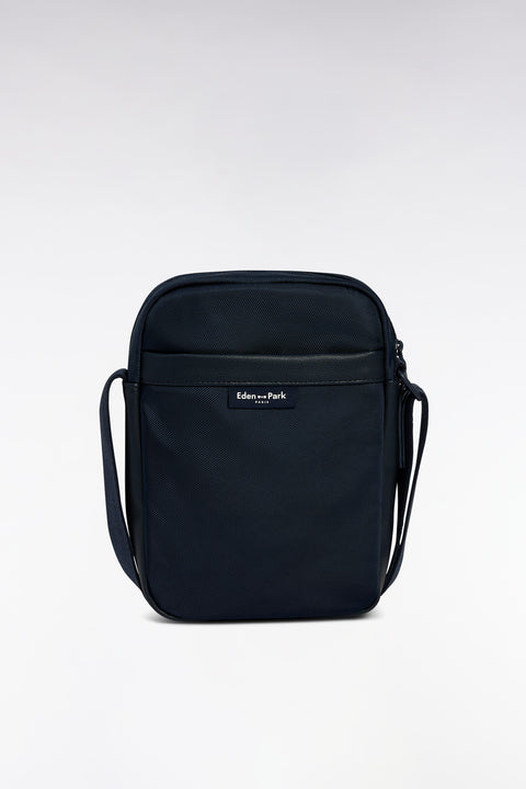 Sac besace toile et cuir marine - Image 2