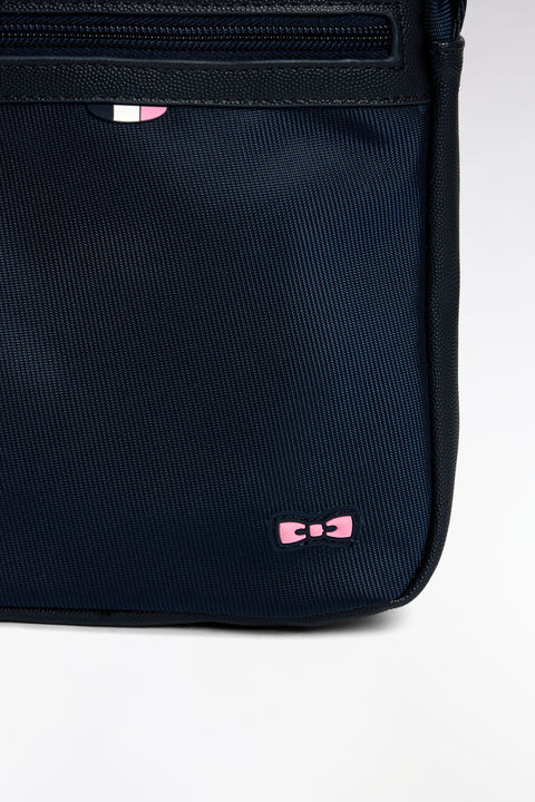 Sac besace toile et cuir marine - Image 3