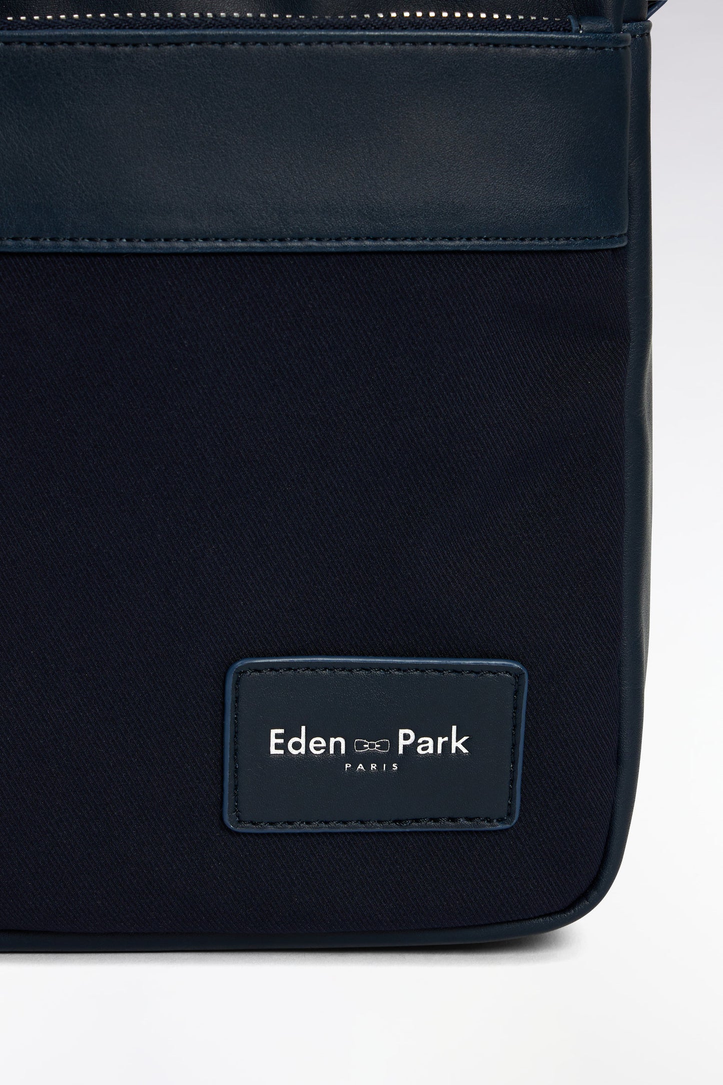 Navy blue canvas messenger bag
