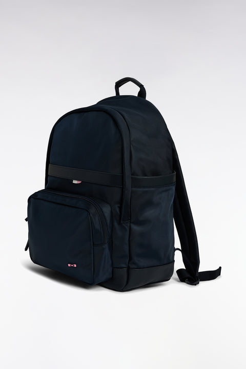 Sac à dos en toile et cuir noir - Image 2