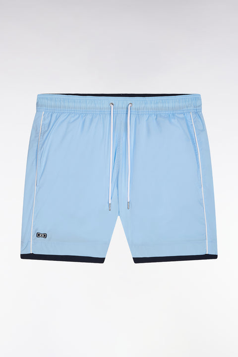 Sky blue swimsuit with white piping - Image 2