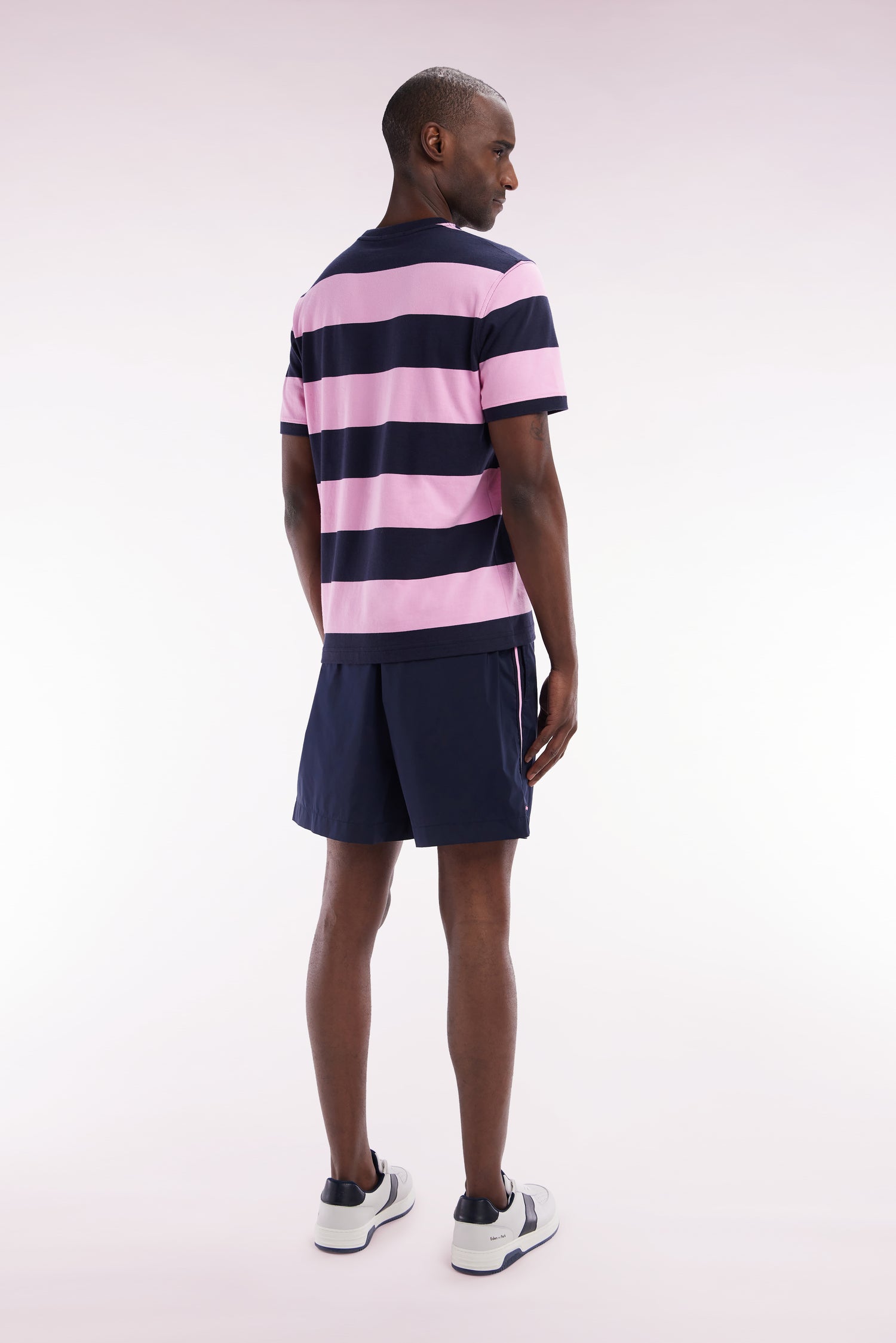 Maillot de bain marine à détails tricolores