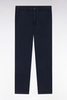 Navy straight-cut stretch cotton pleat-free chinos