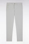 Grey straight-cut stretch cotton pleat-free chinos
