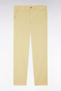 Pantalon chino sans plis en coton stretch ivoire coupe droite