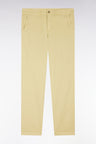 Ivory straight-cut stretch cotton pleat-free chinos