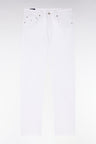 Straight-fit white stretch denim 5-pocket jeans
