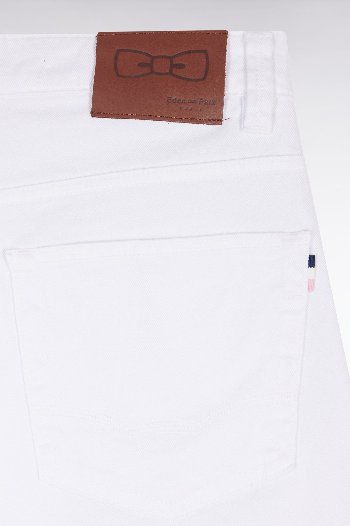 Straight-fit white stretch denim 5-pocket jeans