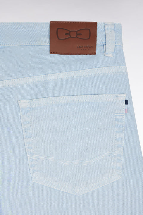 Straight-cut sky blue stretch denim 5-pocket jeans - Image 2