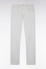 Straight-cut light grey stretch denim 5-pocket jeans