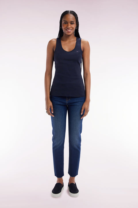 Slim-fit blue stretch denim 5-pocket jeans - Image 3