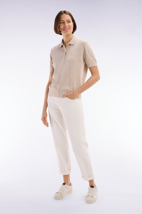 Jean 5 poches en denim stretch beige coupe Comfort - Image 1
